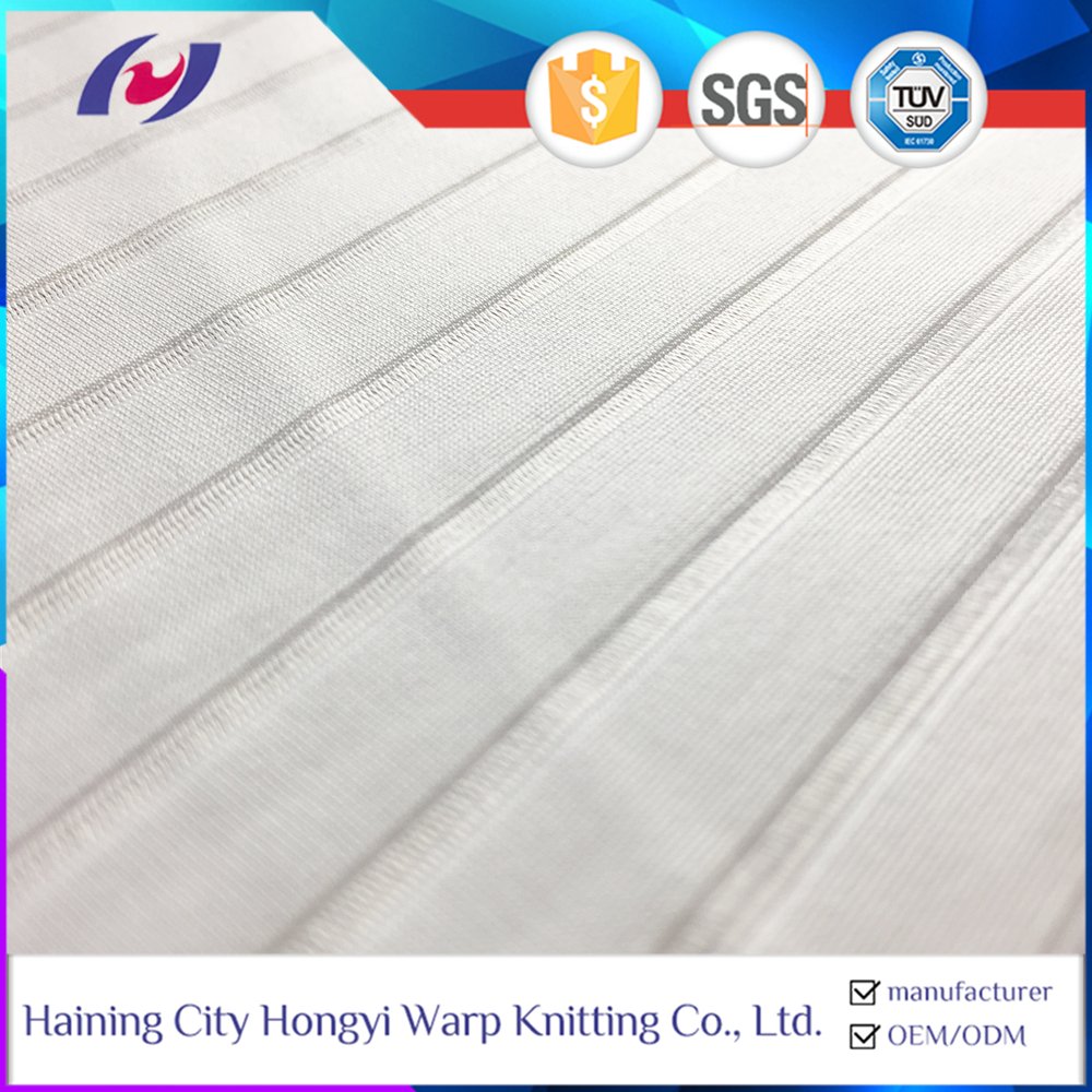 White 4 Way 80% Nylon 20% Spandex Rib Drop Needle Knitted Fabric