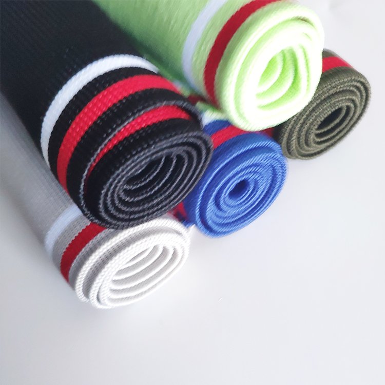 Plain Ribbing 1X1 Polyester Spandex Flat Knit Rib fabric Solid Color Collar For POLO Shirt Full Collar Popular