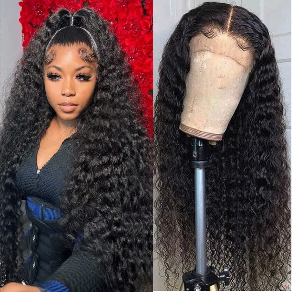 Deep Wave Lace Front Wigs 13x4 HD Transparent Lace Human Hair 180% Density With Baby Hair and Special Designed Adjustable Straps