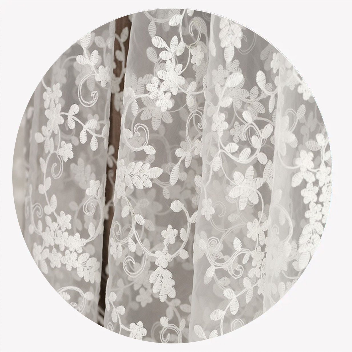 2024 New Style Embroidery Fabric White Organza Lace Mesh Wedding Dress Fabric Curtain Table Cloth Handmade Diy
