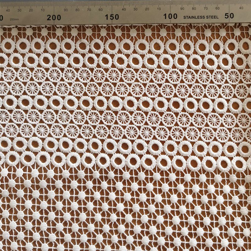 High quality african garments wedding dress embroidered fabrics guipure chemical multi colors water soluble lace