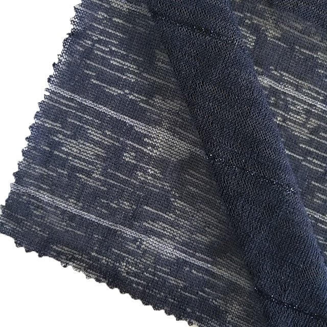New Design Hot Selling Solid Polyester Stretch Hacci Knitting Yarn Dyed Gold Shiny Lurex Stripes Fabric Metallic