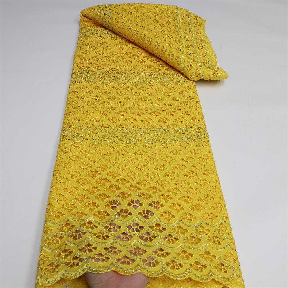 NI.AI African Cotton Pattern Fabrics Pearls Dry Lace Fabrics Lace Materials For Garment