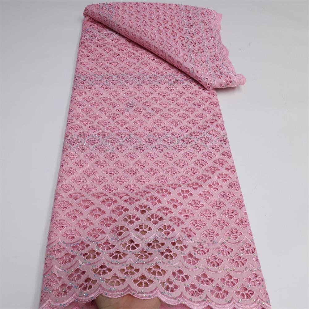 NI.AI African Cotton Pattern Fabrics Pearls Dry Lace Fabrics Lace Materials For Garment