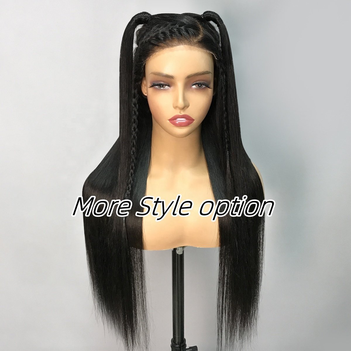 Ready to Ship Natural Color 150% Density Silk Straight Virgin Human Hair 13x4 Transparent Lace Front Wigs For Black Women