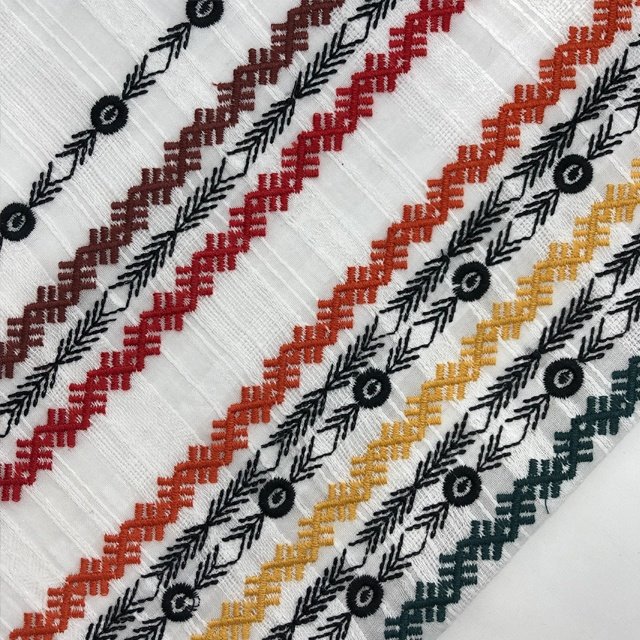 HA-14722 New style multi color fashional 100%cotton crepe base embroidery lase fabric