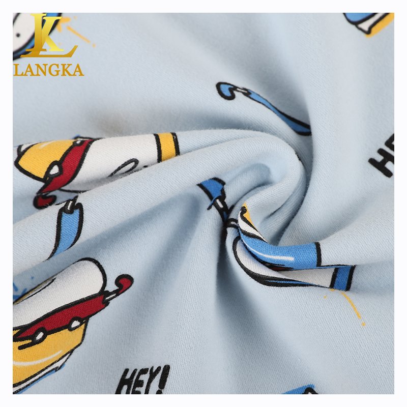 Langka stretch knit 95% cotton 5% spandex fabric for baby dress and kids clothing