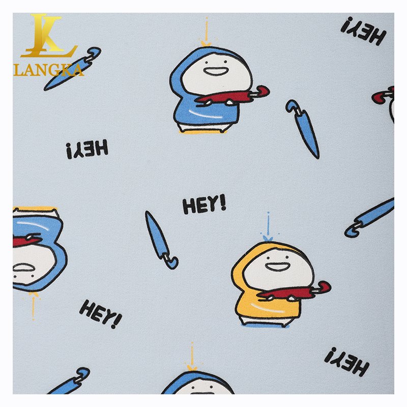 Langka stretch knit 95% cotton 5% spandex fabric for baby dress and kids clothing