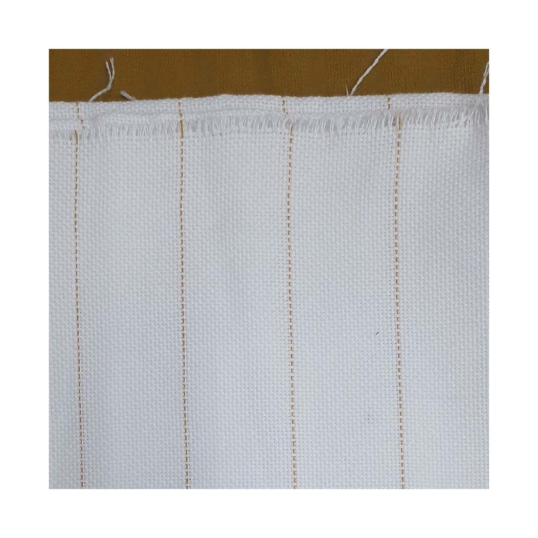 Best Quality 100% Cotton Recycled Monks Cloth With Golden Line Hand& Tufting Embroidery Fabrics Reusable Sustainable Ecofriendly