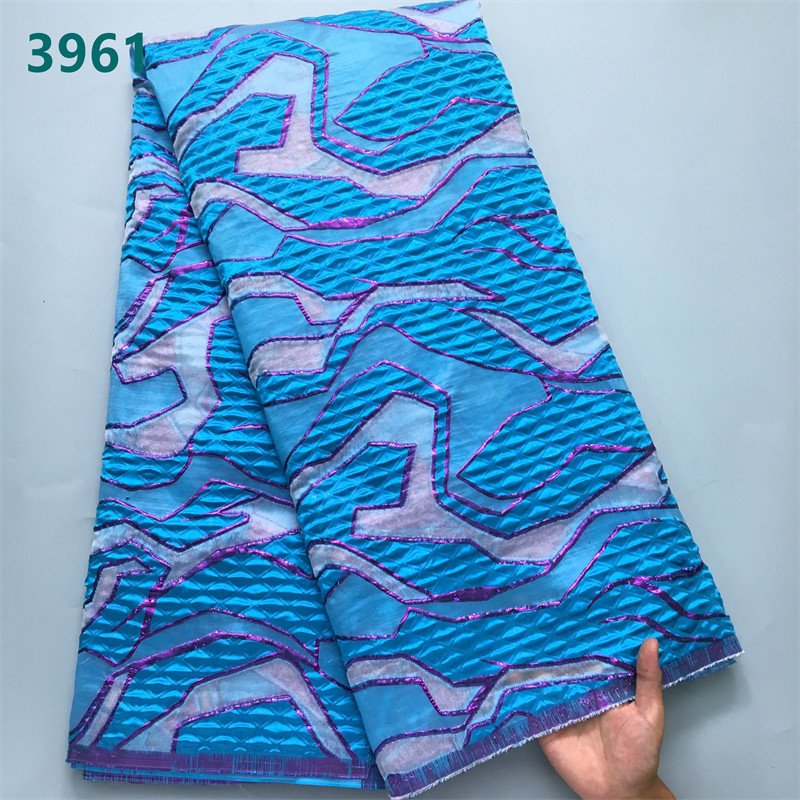 New Style African Brocade Organza Damask Hot Sale French Gilding Mesh Lace Fabrics for Women Wedding Party Dresses 3961