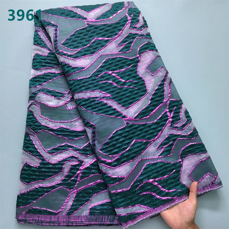 New Style African Brocade Organza Damask Hot Sale French Gilding Mesh Lace Fabrics for Women Wedding Party Dresses 3961