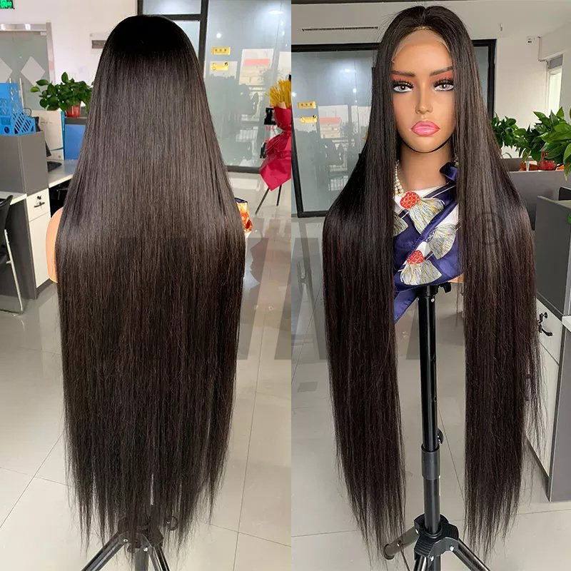 10A Human Hair Straight For Black Women 13x4 Cuticle Aligned Peruvian Hair Lace Front Wig