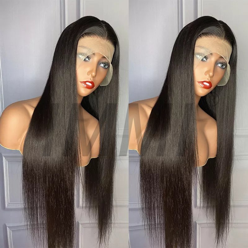 10A Human Hair Straight For Black Women 13x4 Cuticle Aligned Peruvian Hair Lace Front Wig