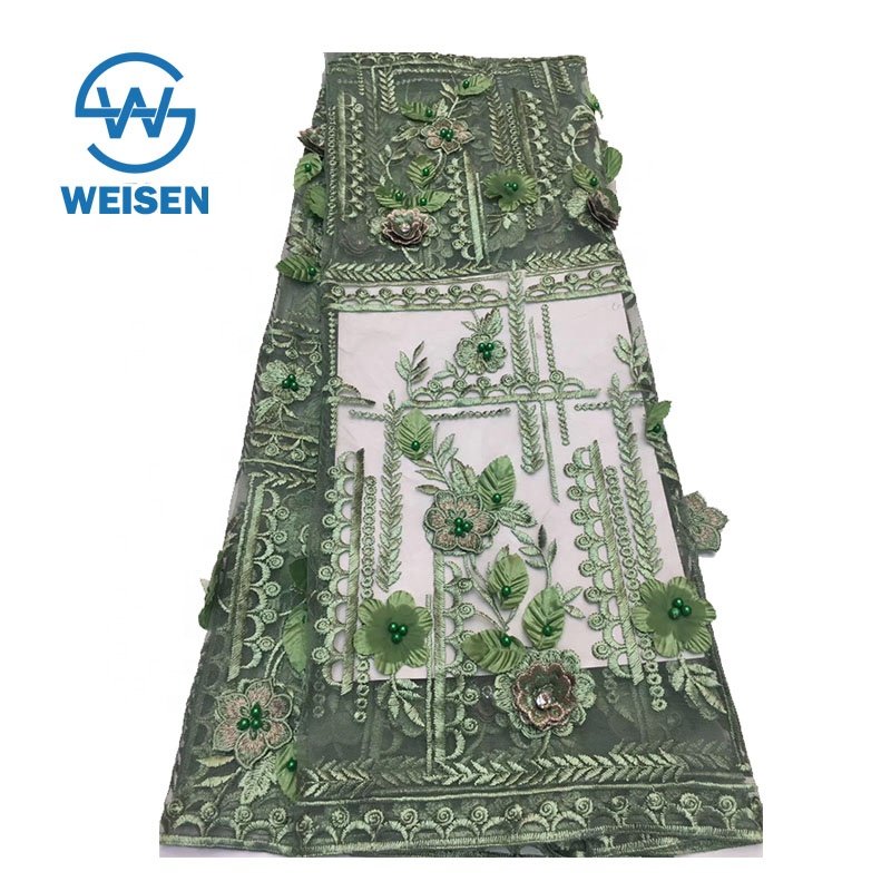 Luxury Embroidery Bead Beaded Flower French Lace Dress 3D Floral Fabric