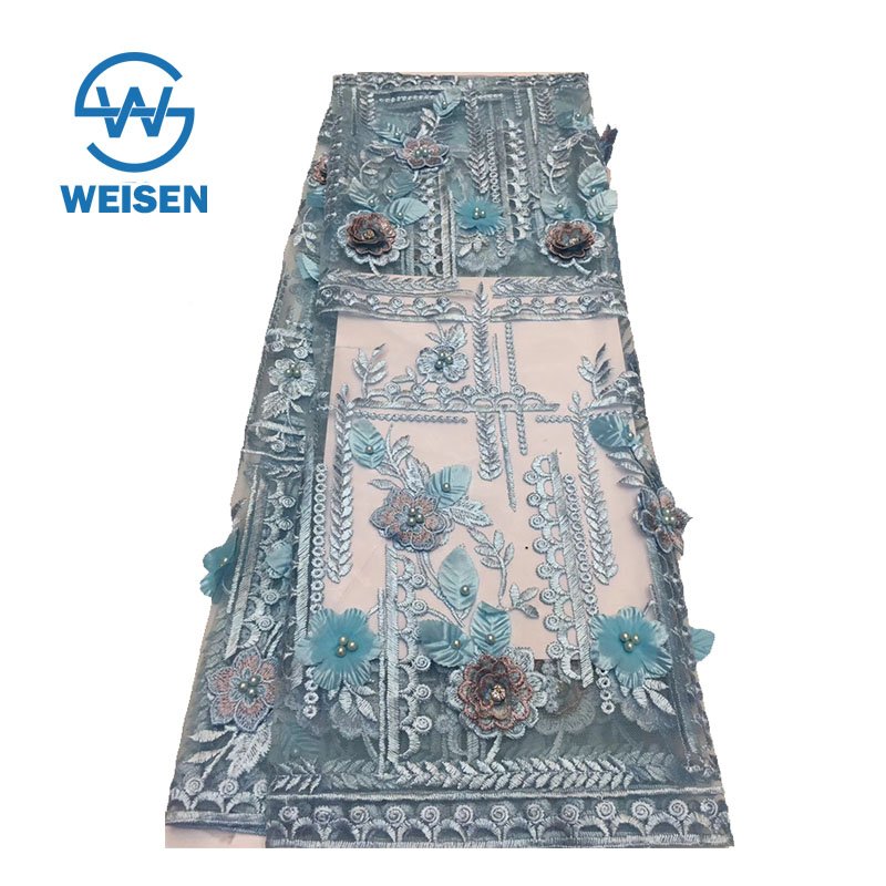 Luxury Embroidery Bead Beaded Flower French Lace Dress 3D Floral Fabric