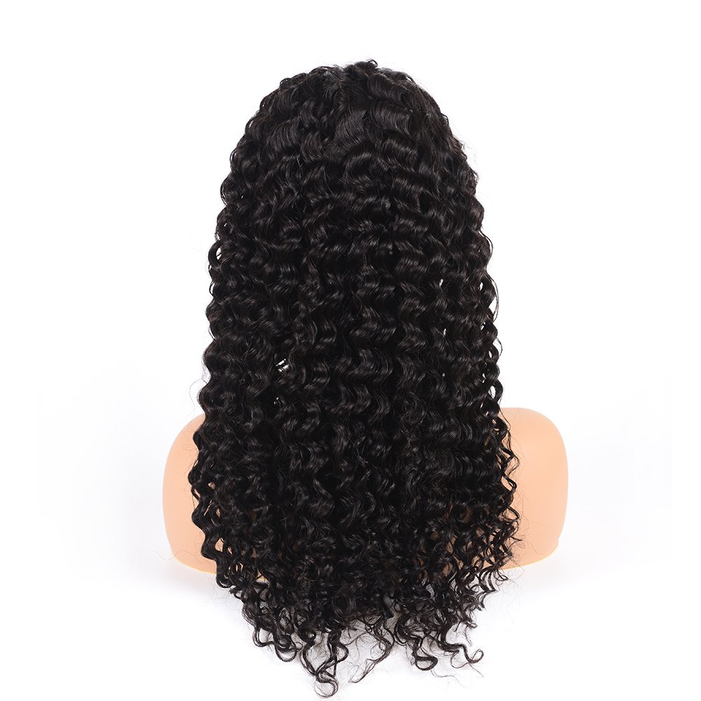 Cheapest Preplucked 100 Virgin Indian Human 18 24 Inch Short Deep Wave Curly 360 Lace Frontal Wig