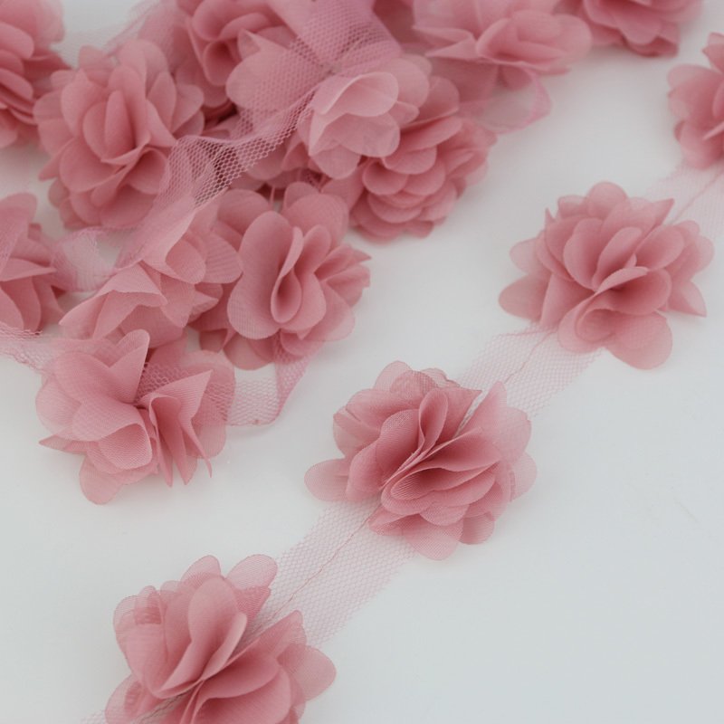(60pieces/lot) 50mm Petal Chiffon Lace Fabric Webbing Decoration Love Gift Ribbons Crafts Diy Wholesale