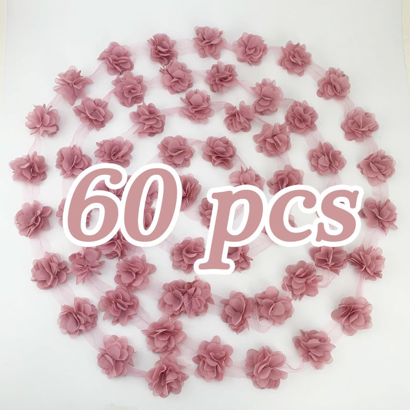 (60pieces/lot) 50mm Petal Chiffon Lace Fabric Webbing Decoration Love Gift Ribbons Crafts Diy Wholesale