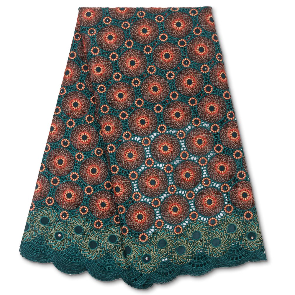 NI.AI Latest Blue Swiss Voile Lace Fabric African Embroidery Cotton Fabrics Nigerian Lace for Party Dress
