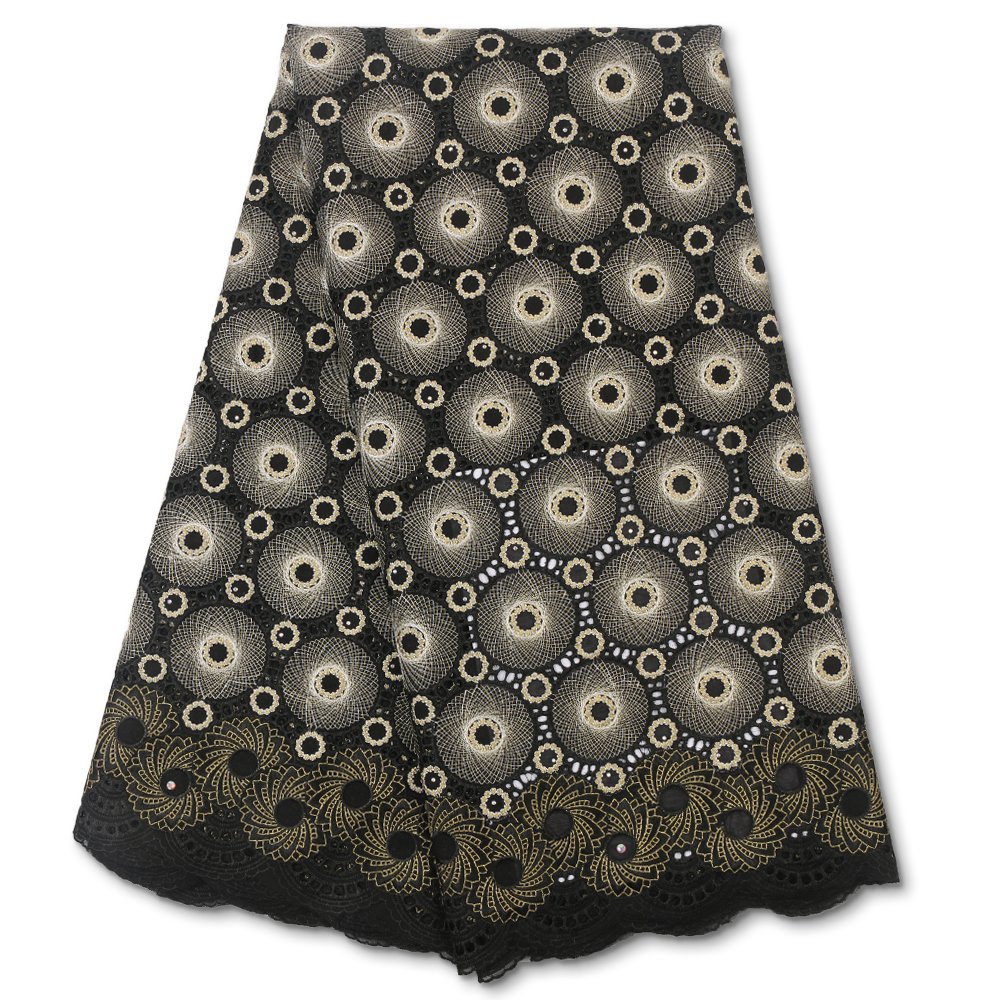 NI.AI Latest Blue Swiss Voile Lace Fabric African Embroidery Cotton Fabrics Nigerian Lace for Party Dress