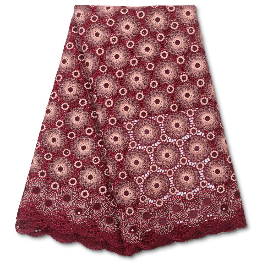 NI.AI Latest Blue Swiss Voile Lace Fabric African Embroidery Cotton Fabrics Nigerian Lace for Party Dress