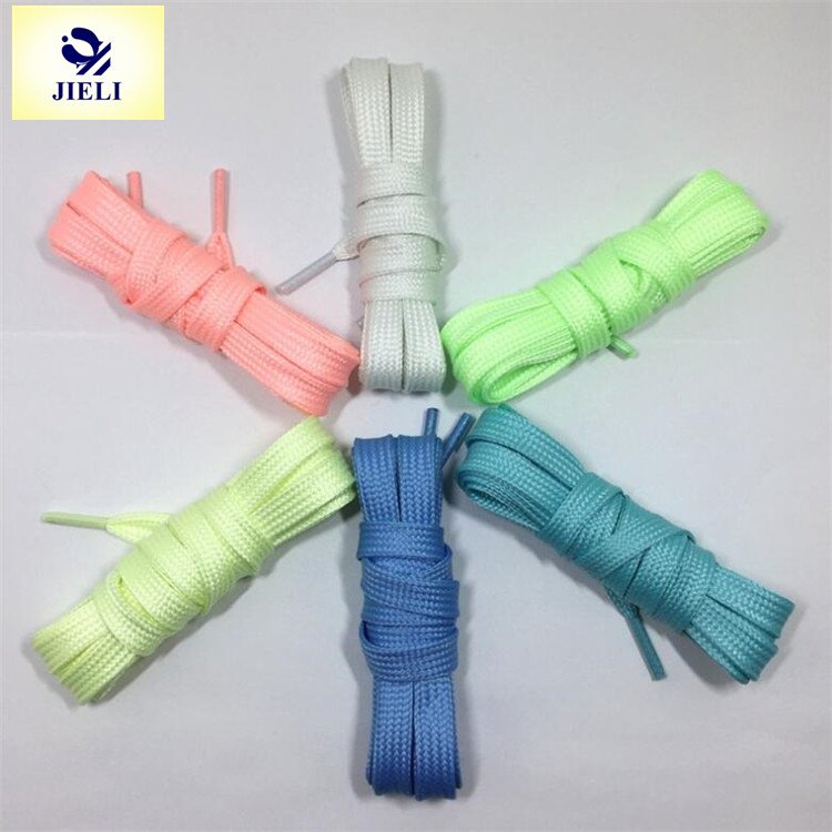 Jieli Fashion Glow Sport Shoelaces Flat Fluorescent Shoe Laces Night Luminous Shoelace