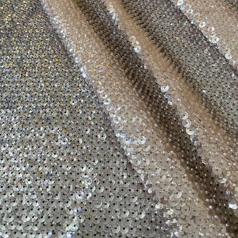 Sequin corded Embroidery Bridal Applique Lace Fabric for European wedding dress Dubai 3D lace