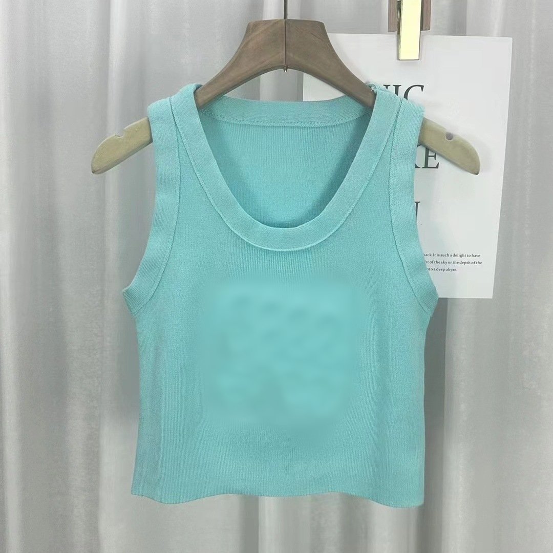 Wholesale designer clothing summer fashion sexy white crop tops ribbed sleeveless embossed tank top women