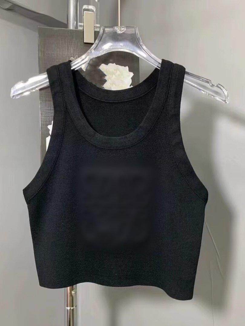 Wholesale designer clothing summer fashion sexy white crop tops ribbed sleeveless embossed tank top women
