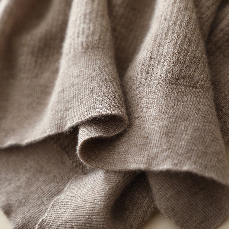 100% solid mongolian cashmere t-shirt sweater knitted knit rib trim top