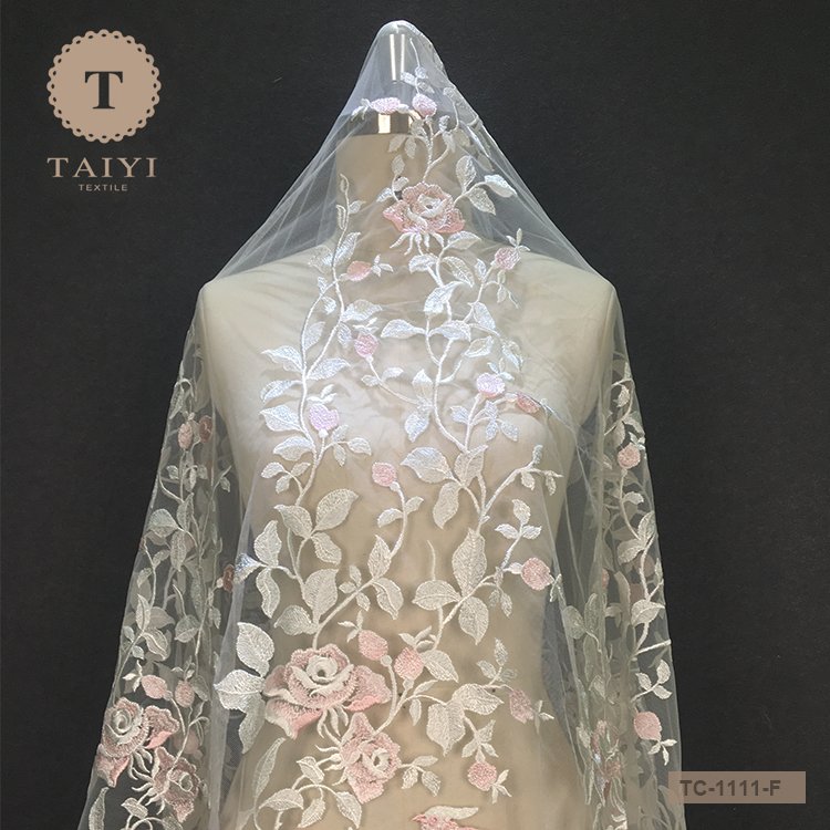 Hotsell colorful lace fabric for wedding dress
