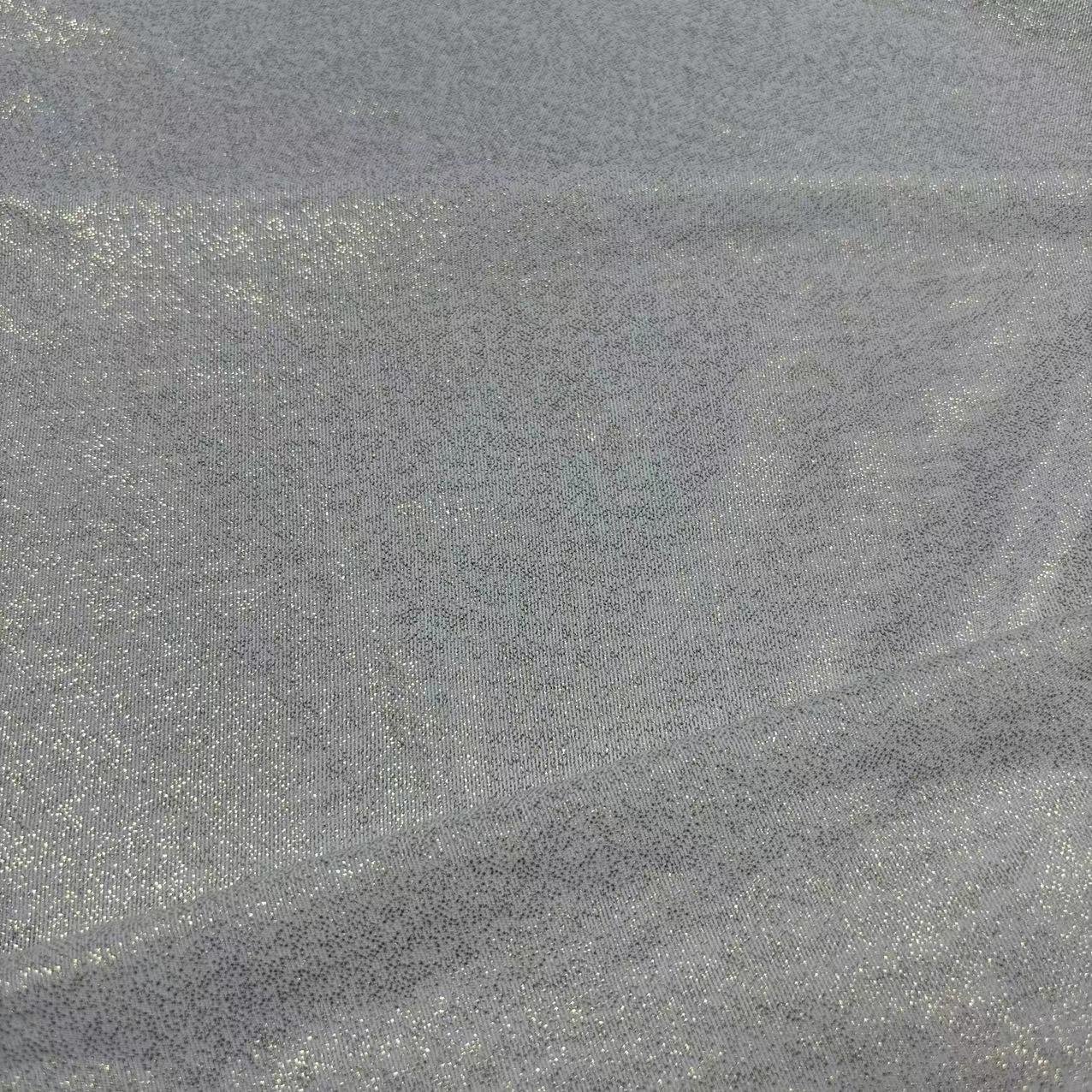 Lady's Polyester Spandex Mesh Stretch Fabric with Golden Foggy Foil Washed for Swimwear Rib Jacquard Style Stretchy Dress Fabric