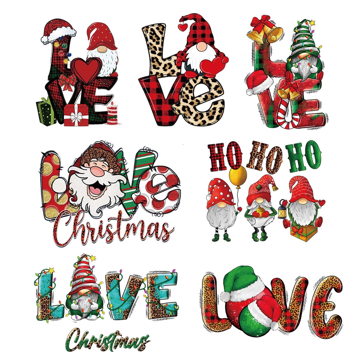 Christmas iron on Heat Ready to Press dtf transfers stickers transfers printing Wholesale Custom Design for T-shirts hoodies