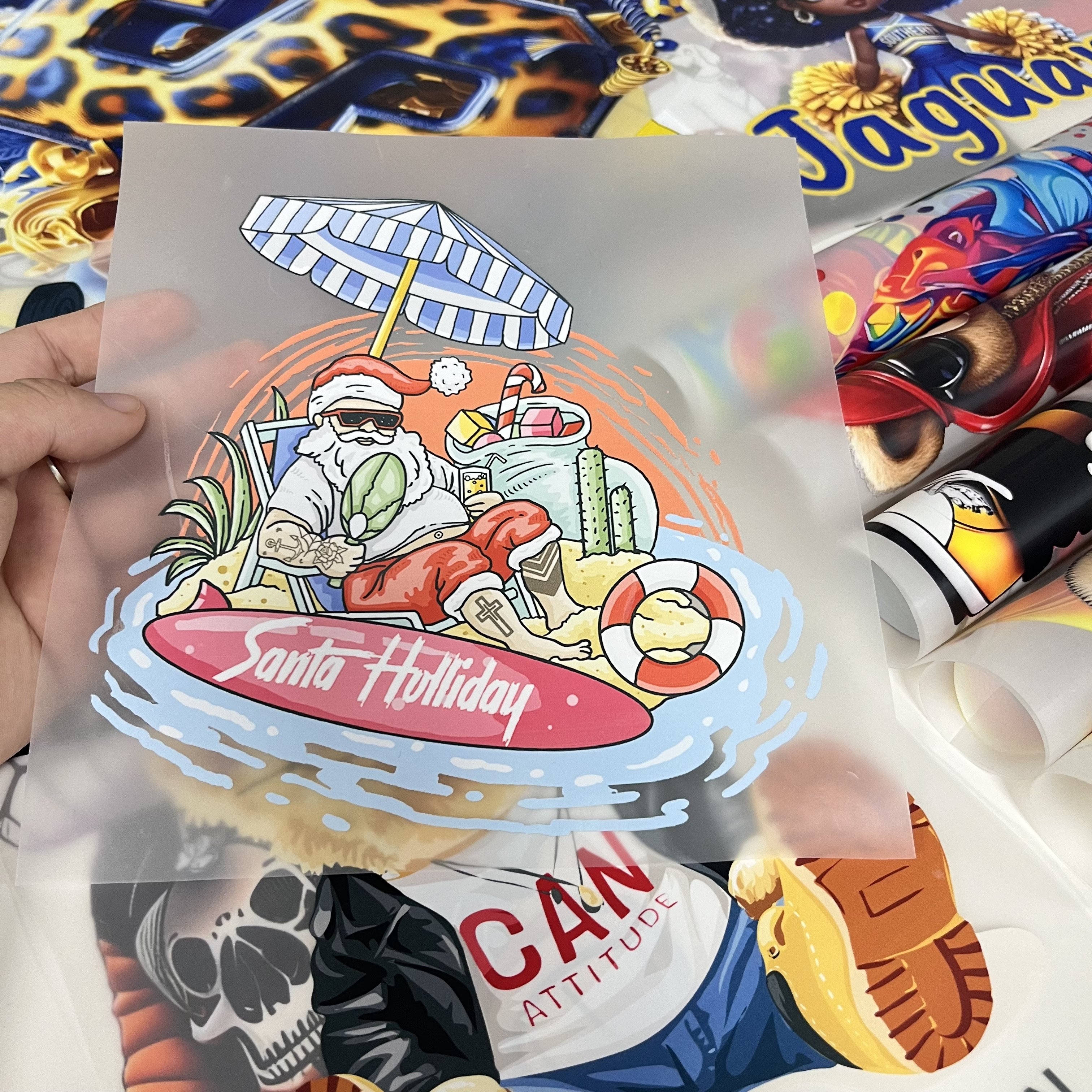 Factory Custom cheap dtf craft Fashion Hot selling design HD pictures washable label plastisol iron heat transfer printing