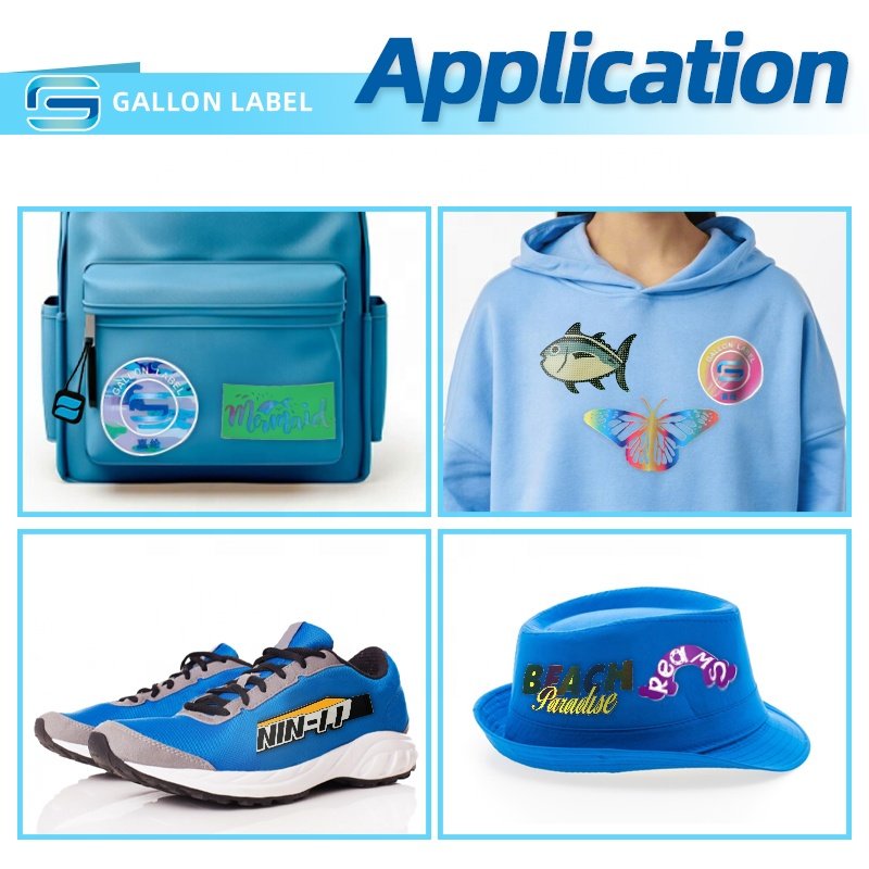 3D silicone heat transfer sticker logos printing label patch roll tags shirt holographiic pants for garments clothing