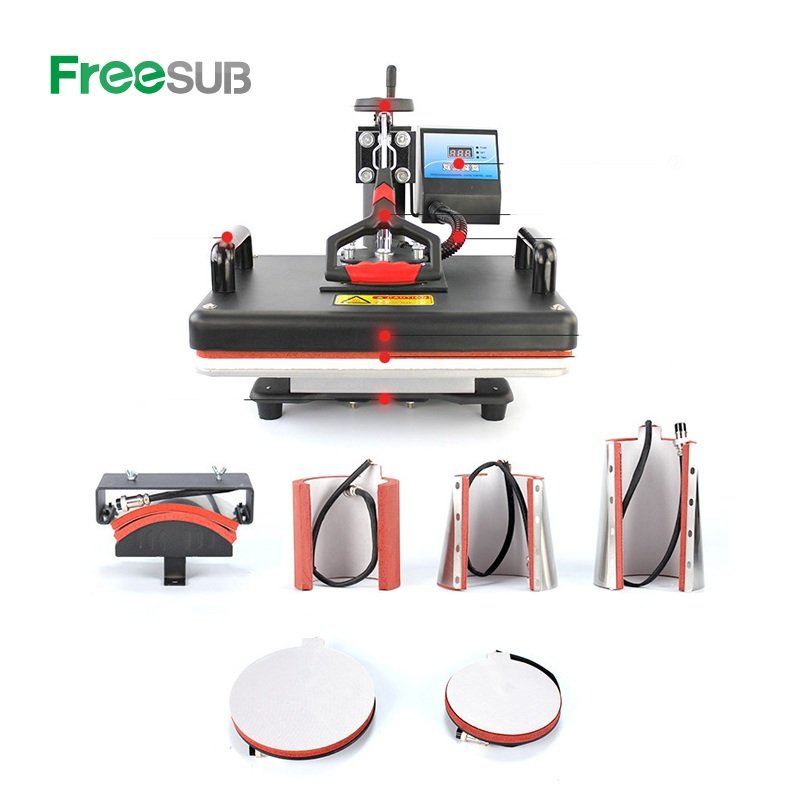 Freesub 8 In 1 Combo heat press machine Mugs Cup tshirt Printing Machine t-shirt sublimation machine 8 1
