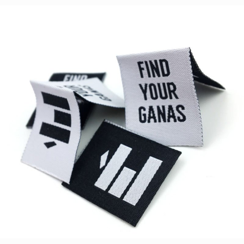 hot sale customized printing hot cut garment disposable adhesive activity highdensity damask heat press clothing woven labels