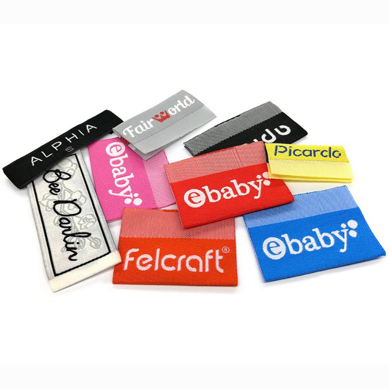 hot sale customized printing hot cut garment disposable adhesive activity highdensity damask heat press clothing woven labels