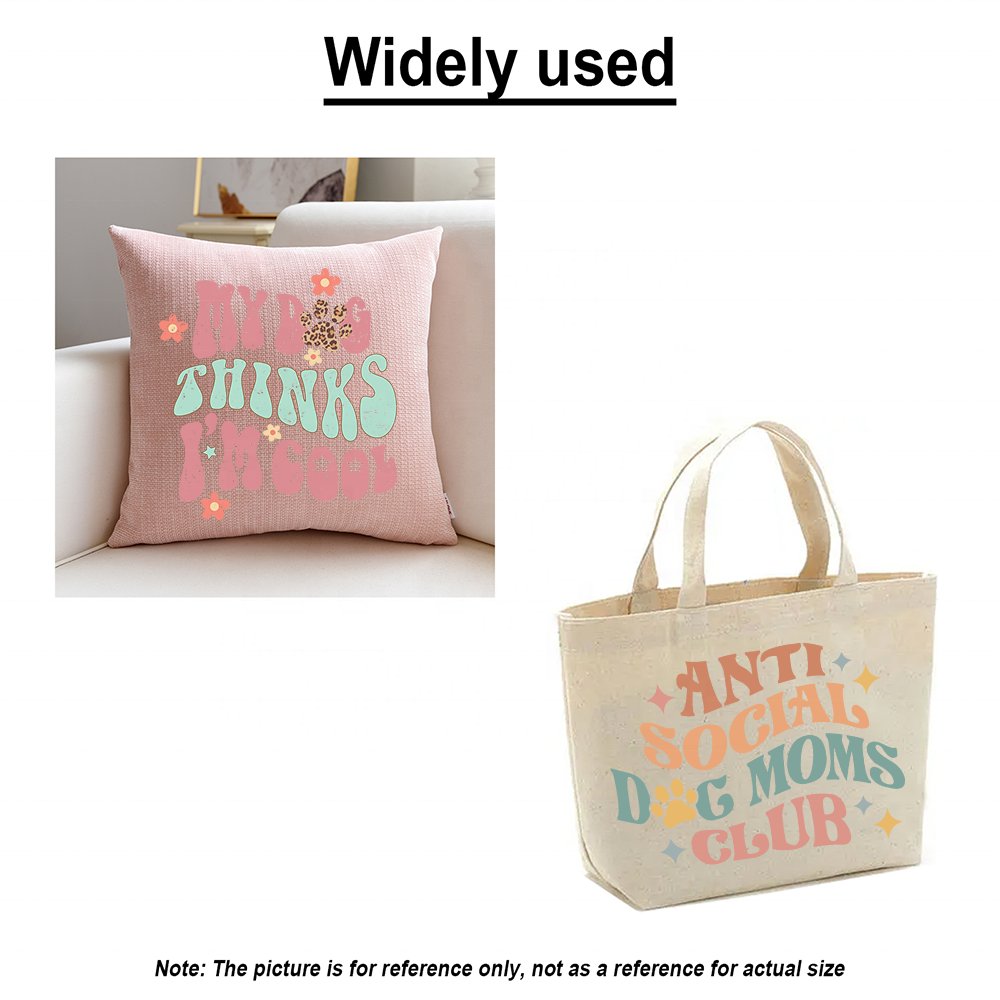 Dog Cat Mom Custom DTF Printing Iron On Sticker Retro Letter Flowers Ready To Heat Press Heat Transfer Stickers For T-shirts