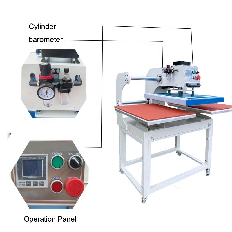 pneumatic heat press double station t-shirt printing machine heat presst fabric heat transfer printing machine