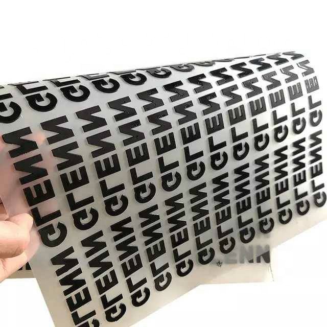 Custom 3d rubber silicone heat transfer printing label iron on vinyl screen print transfers embosser silicon heat transfer