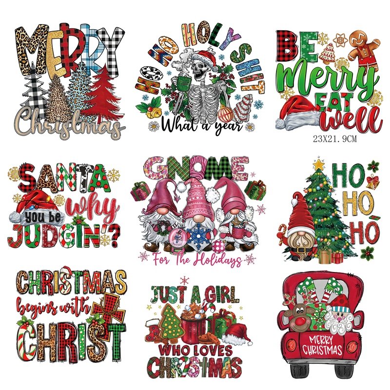 Plastisol Ink Christmas Santa Heat Transfer Christmas Thin Matte Clear Film Screen Print Heat Transfer Iron on for clothes