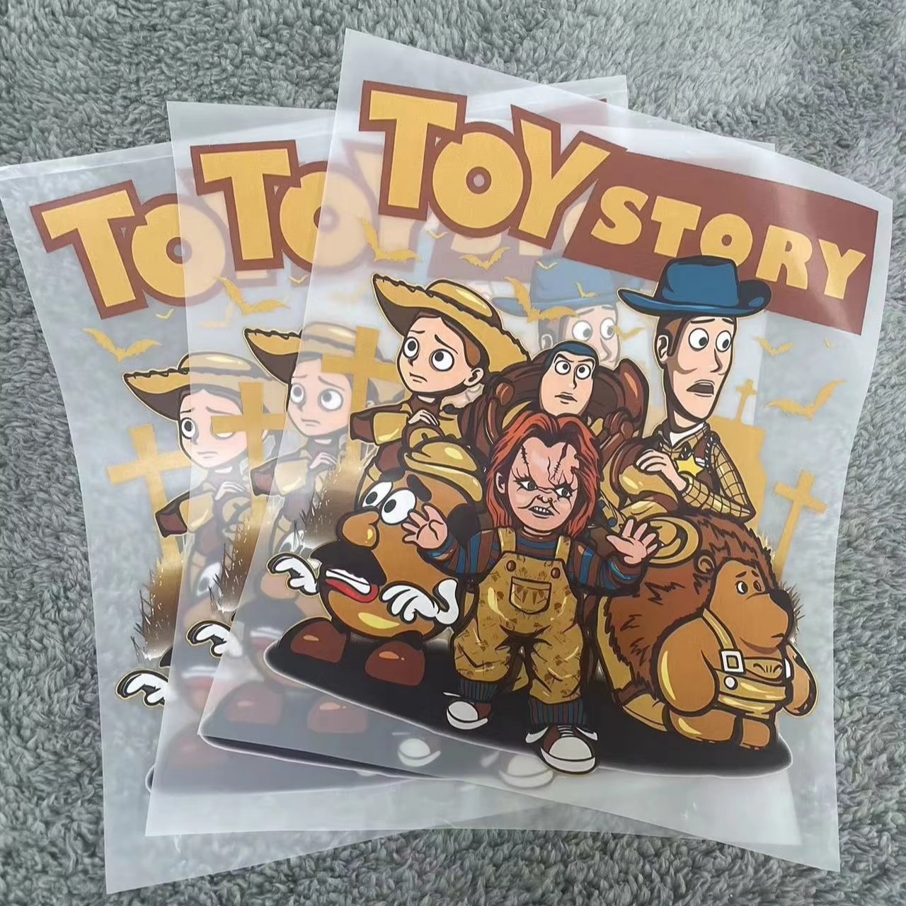 High quality Strong viscosity DTF Transfer Printing Heat Press Custom Garment Label Plastisol Heat Transfer Sticker