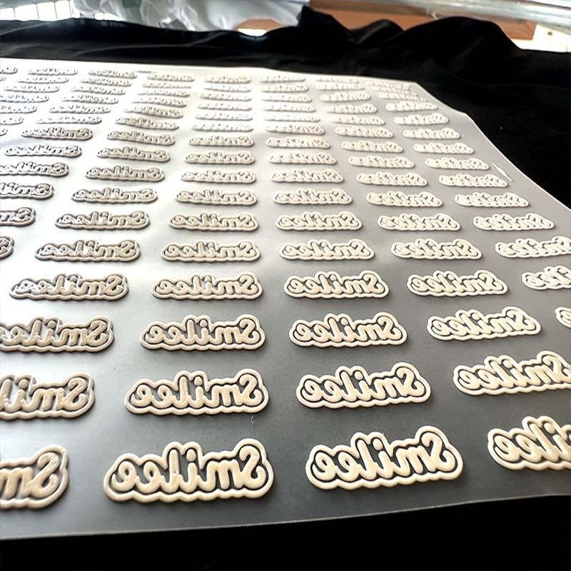 High Quality Puff Logo Vinyl Screen Printing 3d Silicone Heat Transfer Printing Label 3D Silicone Transfer For t-Shirt