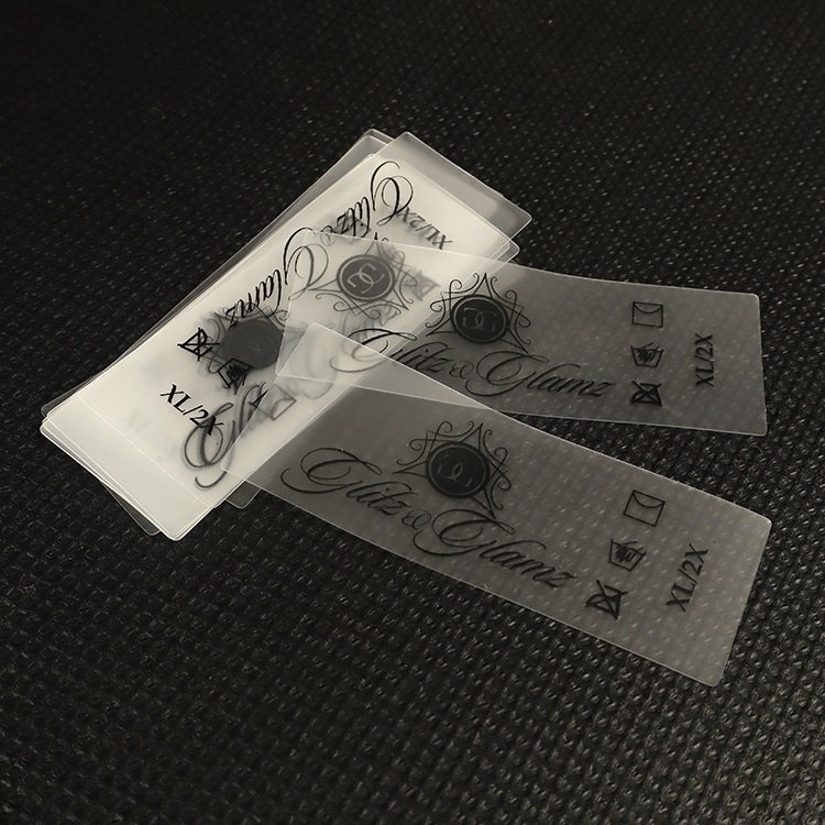 TPU Tags with Brand Name Logo Transparent Label Printing Washing Care Labels for Swimmingwear Tpu Logo Heat Transfer Tpu Label