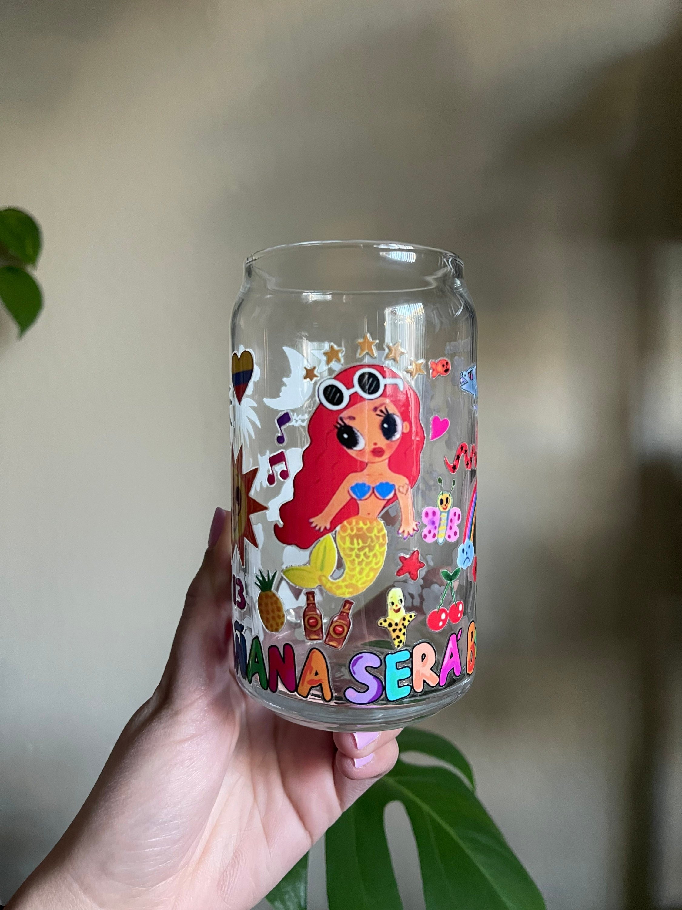 Wholesale Ready To Ship 16 Oz glass mugs Warp Transfer Printing Custom Uv Dtf Transfer Label Sticker