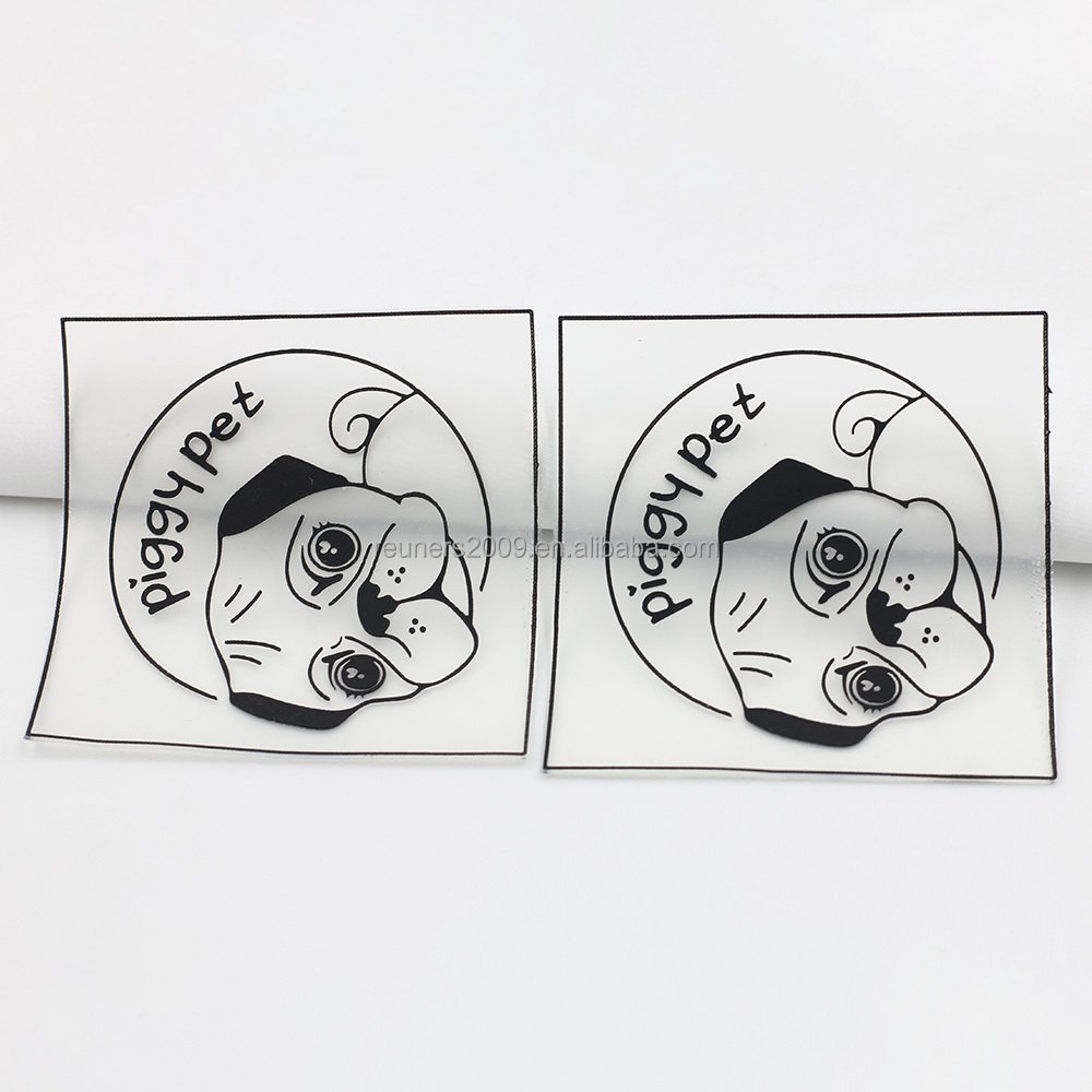 Custom Designed Iron-On Heat Transfer Silicone Label for Tshirts Laser cut Embossed Garment Tags Heat Press Technique
