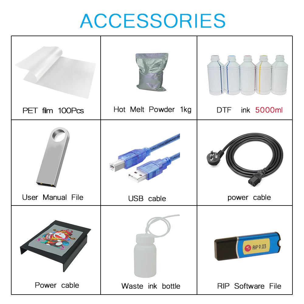 A3 size DTF printer L1800 DTF Digital Transfer Film to Heat Transfer for T shirt