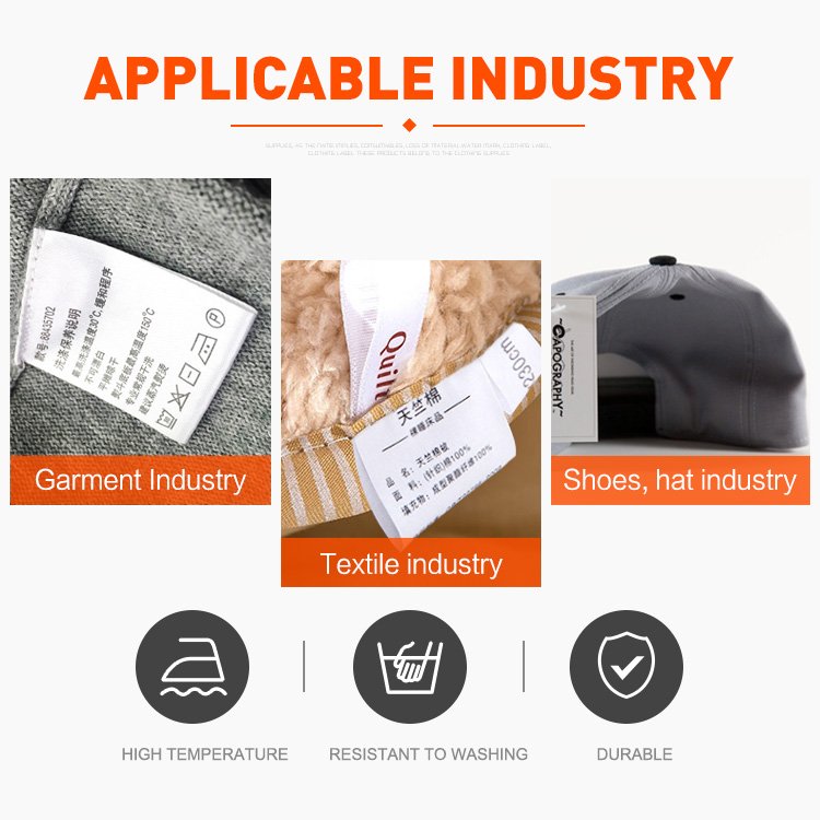 Custom design polyester satin cotton nylon taffeta clothing labels tape safe wash care label printing for garment