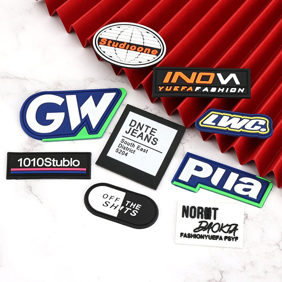 Garment clothing accessories 3D rubber custom logo shoes embossed silicon heat transfer label tags